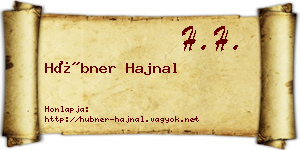 Hübner Hajnal névjegykártya